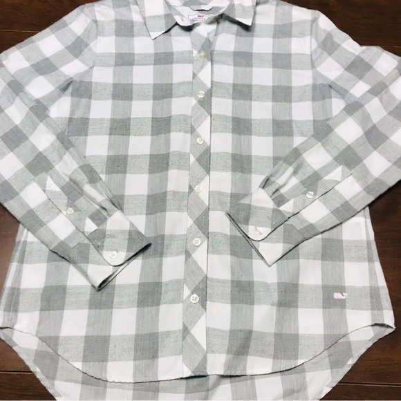 Vineyard vines Relaxed Fit Long Sleeve Flannel Button Down Shirt Women's Size 4 - Picture 2 of 11